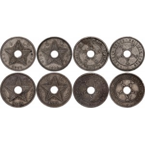 Belgian Congo 4 x 5 Centimes 1908 - 1921