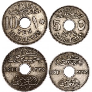 Egypt 5 - 10 Milliemes 1917 AH 1335 H