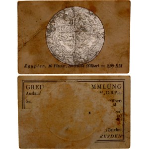 Egypt 10 Piastres 1917 H German Collector's Coin Card