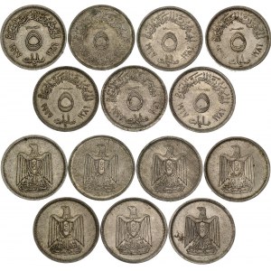 Egypt 7 x 5 Milliemes 1967 AH 1386