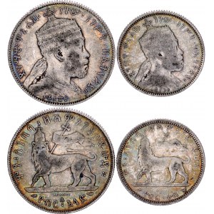 Ethiopia 1/4 - 1/2 Birr 1897 - 1903 EE 1889 - 1895