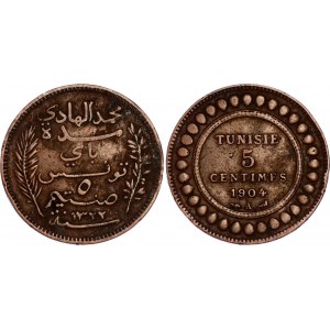 Tunisia 5 Centimes 1904 AH 1322 A