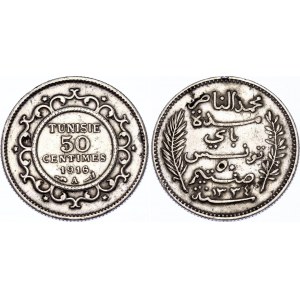 Tunisia 50 Centimes 1916 AH 1334 A