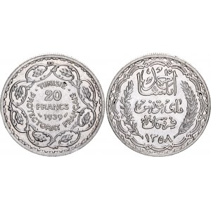 Tunisia 20 Francs 1939 AH 1358