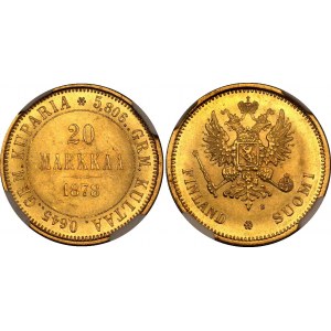 Russia - Finland 20 Markkaa 1878 S NGC MS64