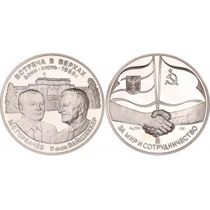Russia - USSR Souvenir Medal Gorbachev & Weizsäcker - 1st Meeting in Bonn 1989 ЛМД