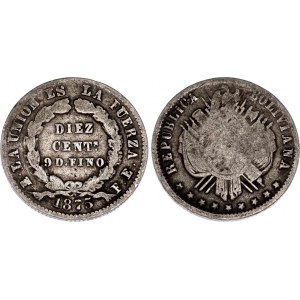 Bolivia 10 Centavos 1875 FE
