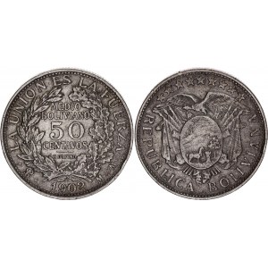 Bolivia 50 Centavos 1902 PTS MM