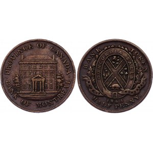Canada Bank of Montreal 1/2 Penny Token 1844