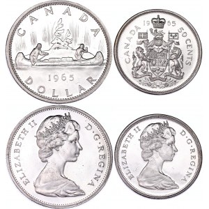 Canada 50 Cents & 1 Dollar 1965