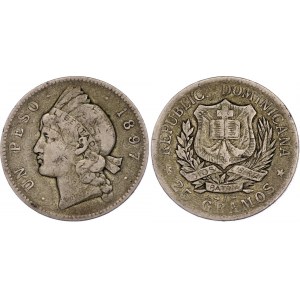 Dominican Republic 1 Peso 1897 A