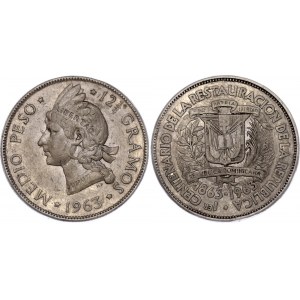 Dominican Republic 1/2 Peso 1963