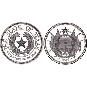 United States Silver Medal The State of Texas 1986 (ND)