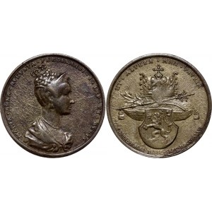 Austria Commemorative Copper Medal Maria Anna Augusta - Coronation in Prague as Bohemian Queen 1836 MDCCCXXXVI Cast Copy