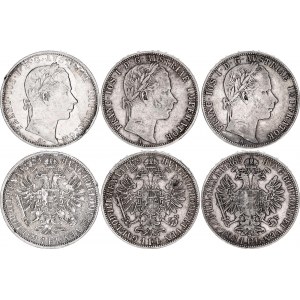 Austria 3 x 1 Florin 1858 - 1860 A
