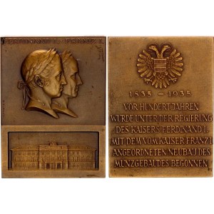 Austria Plaquette The Centenary of the Construction of the Vienna Mint 1935 (ND)