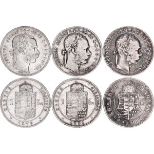 Hungary 3 x 1 Forint 1879 - 1890