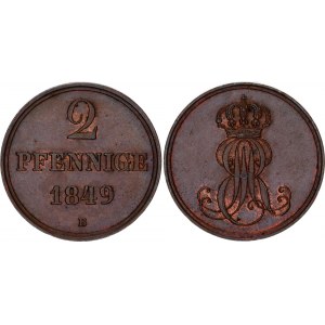 German States Hannover 2 Pfennig 1849 B