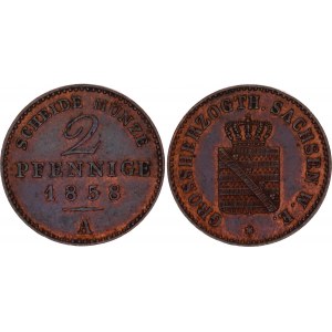German States Saxe-Weimar-Eisenach 2 Pfennig 1858 A