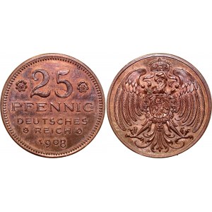 Germany - Empire 25 Pfennig 1908 D Pattern