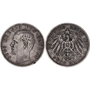 Germany - Empire Bavaria 5 Mark 1901 D