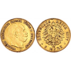 Germany - Empire Prussia 5 Mark 1877 B