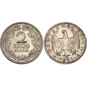 Germany - Weimar Republic 2 Reichsmark 1931 J