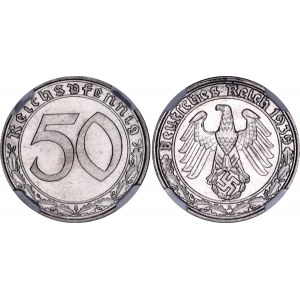Germany - Third Reich 50 Reichspfennig 1939 A NGC MS 64
