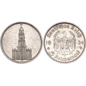 Germany - Third Reich 5 Reichsmark 1934 F