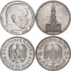 Germany - Third Reich 2 x 5 Reichsmark 1934 -1935 A & G