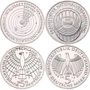Germany - FRG 2 x 5 Deutsche Mark 1973 J & G