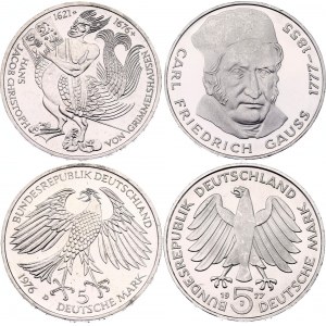 Germany - FRG 2 x 5 Deutsche Mark 1976 - 1977 D & J