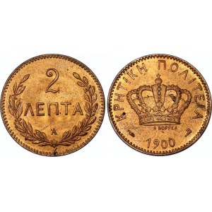Greece Crete 2 Lepta 1900 A