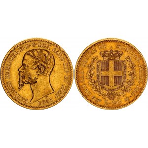 Italian States Sardinia 20 Lire 1851 B
