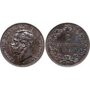 Italy 2 Centesimi 1861 M