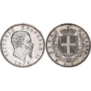 Italy 5 Lire 1870 R Rare