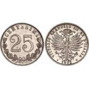 Italy 25 Centesimi 1903 R Rare