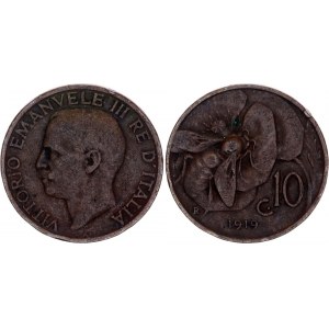 Italy 10 Centesimi 1919 R Key Date