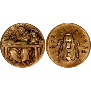 Italy Commemorative Bronze Medal Credito Italiano, Centenary 1970