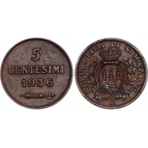 San Marino 5 Centesimi 1936 R