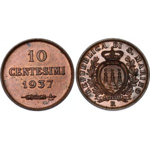 San Marino 10 Centesimi 1937 R