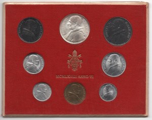 Vatican Set of 8 Coins 1968 (VI)