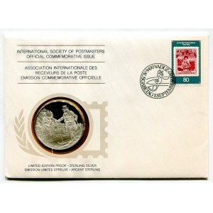 Liechtenstein Sterling Silver Proof Medal 50th Anniversary of National Postal Museum 1980 Medallic First Day Cover