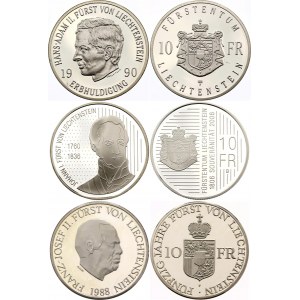 Liechtenstein Set of 3 Coins 1988 - 2006