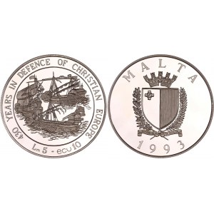 Malta 5 Liri / 10 Ecu 1993