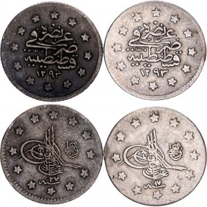 Ottoman Empire 2 x 1 Kurush 1892 - 1902 AH 1293//17 - AH 1293//27