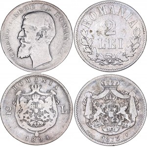 Romania 2 x 2 Lei 1873 - 1894