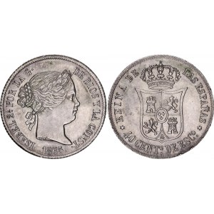 Spain 40 Centimo de Escudo 1865