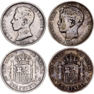 Spain 2 x 1 Peseta 1899 - 1904