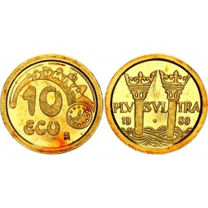 Spain 10 Ecu 1989 M Medallic Coinage